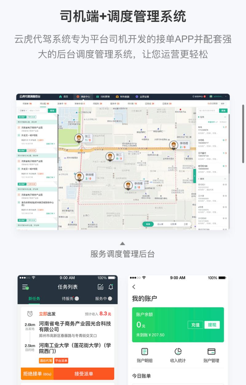 代驾系统小程序APP管理平台开发解决方案